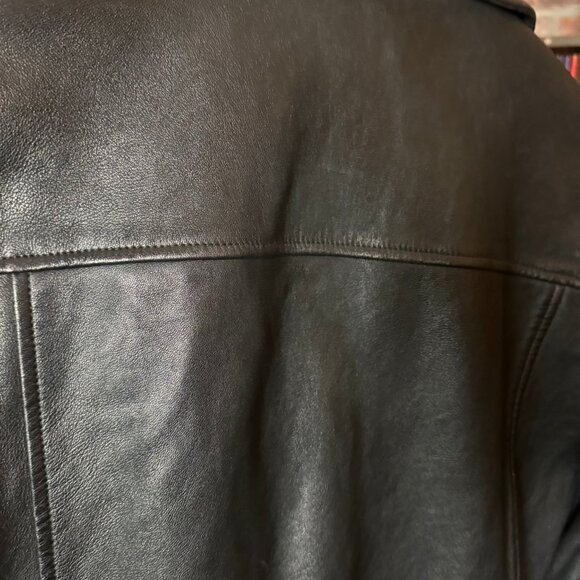 $1998 JOHN VARVATOS 2006-era Black Leather Jacket (size 48) - Picture 13 of 14